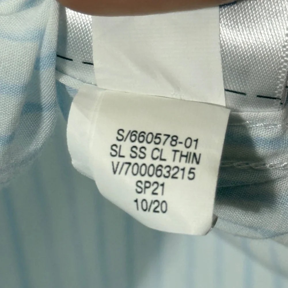 Banana Republic | Men's Slim Fit Blue Striped Short Sleeve Button-down, M Tall